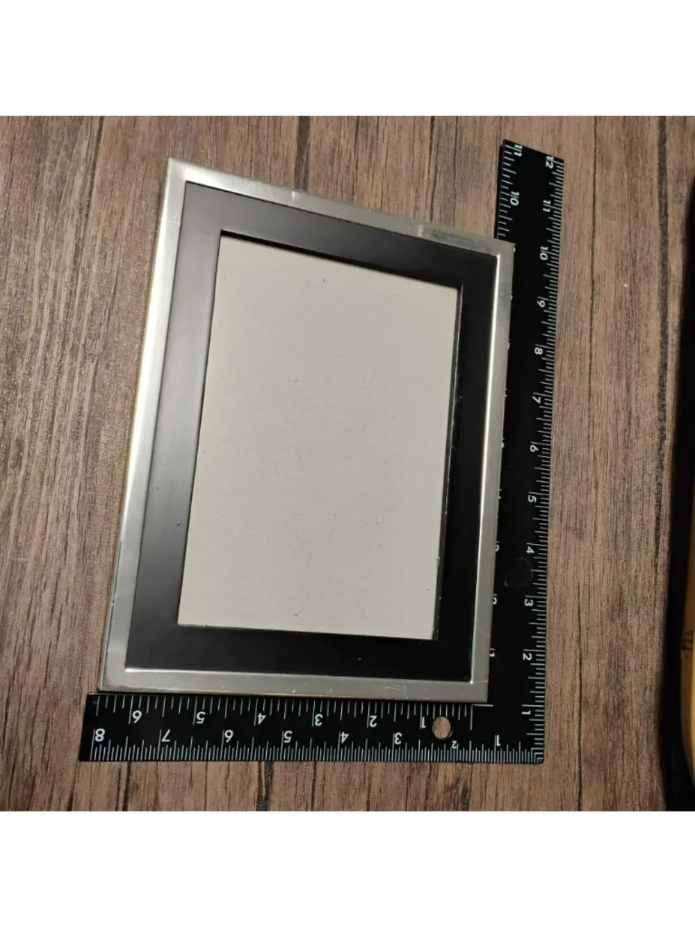 Philip Whitney Ltd Black & Silver 9x7 Picture Frame, Easel Back, for 5x7 Photo